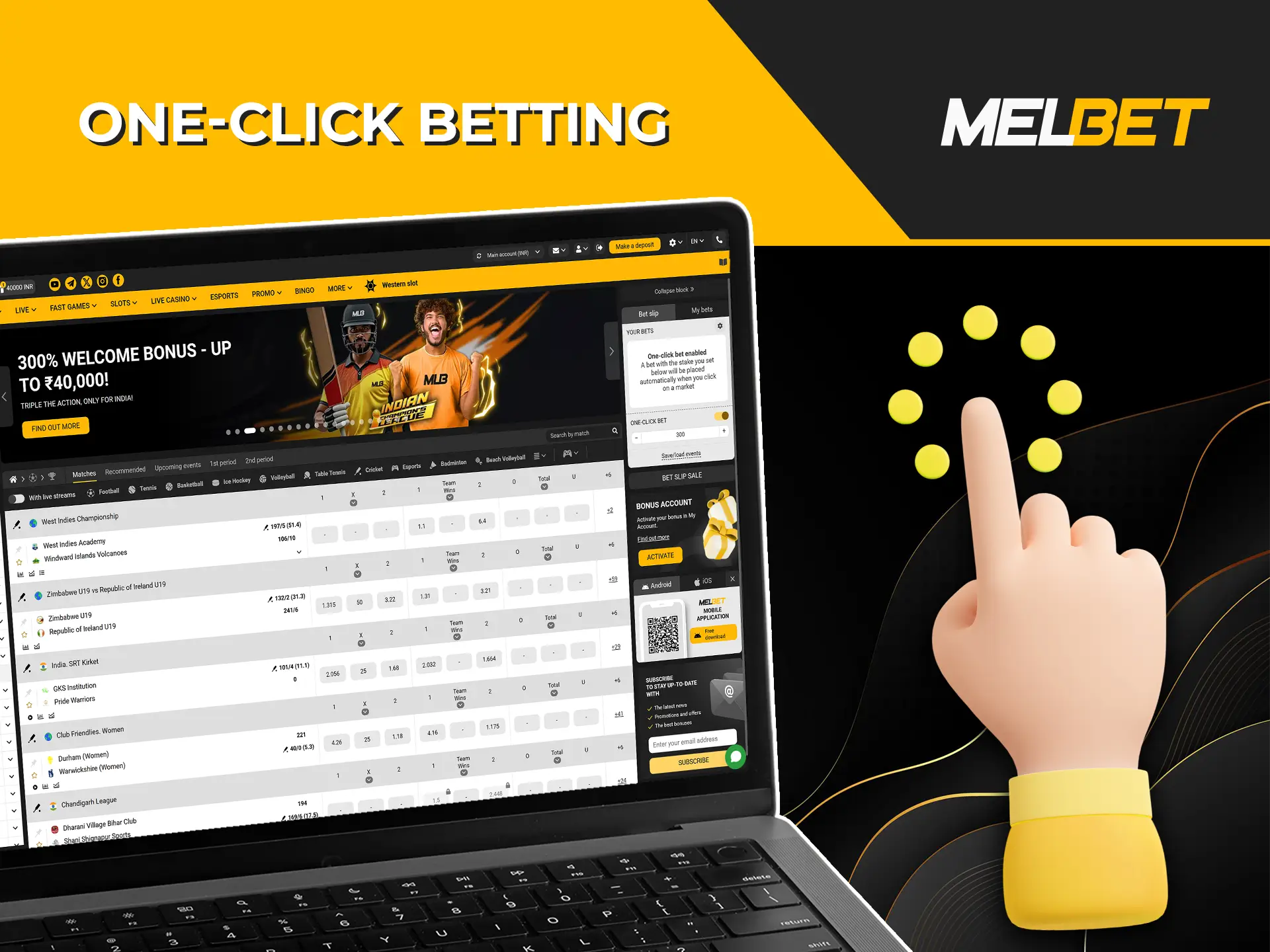 Enjoy the convenience of one-click betting at Melbet.