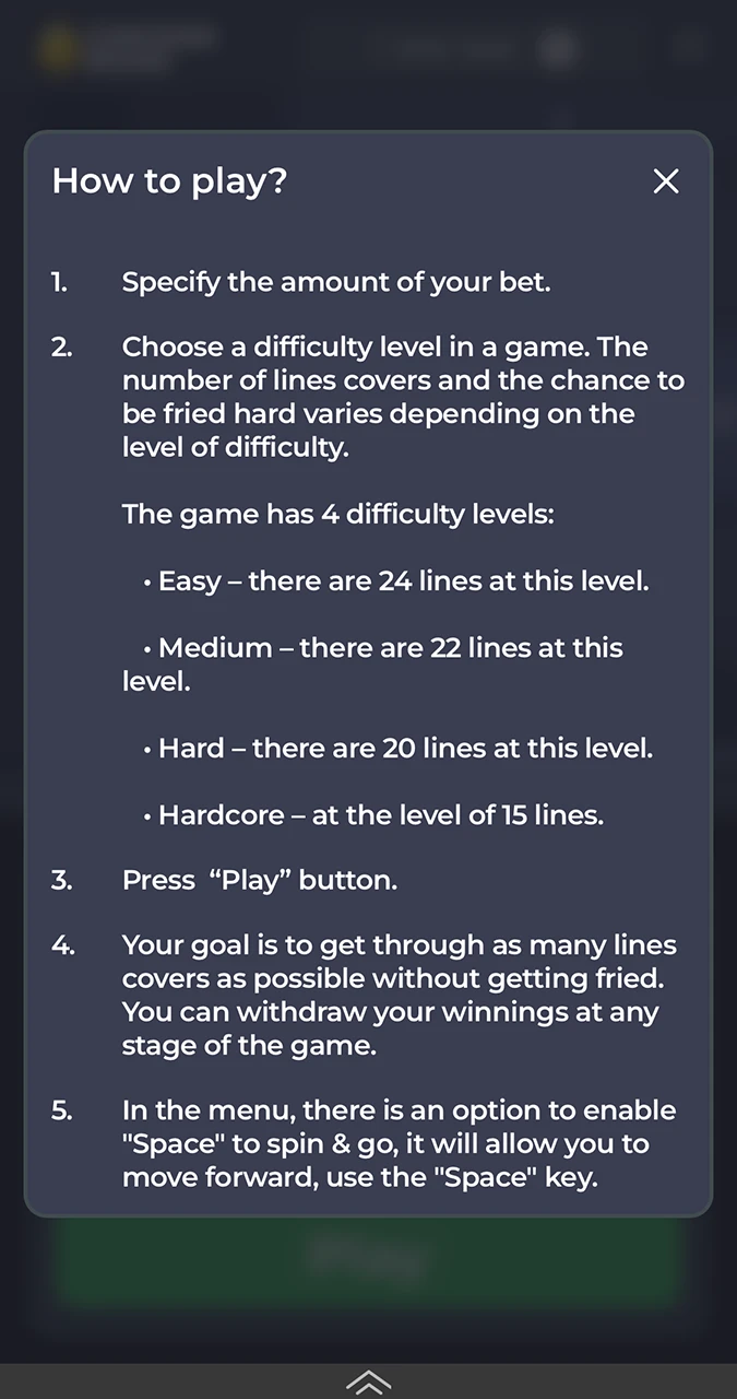Instructions for the game Chicken Road, which is available at Melbet Casino.