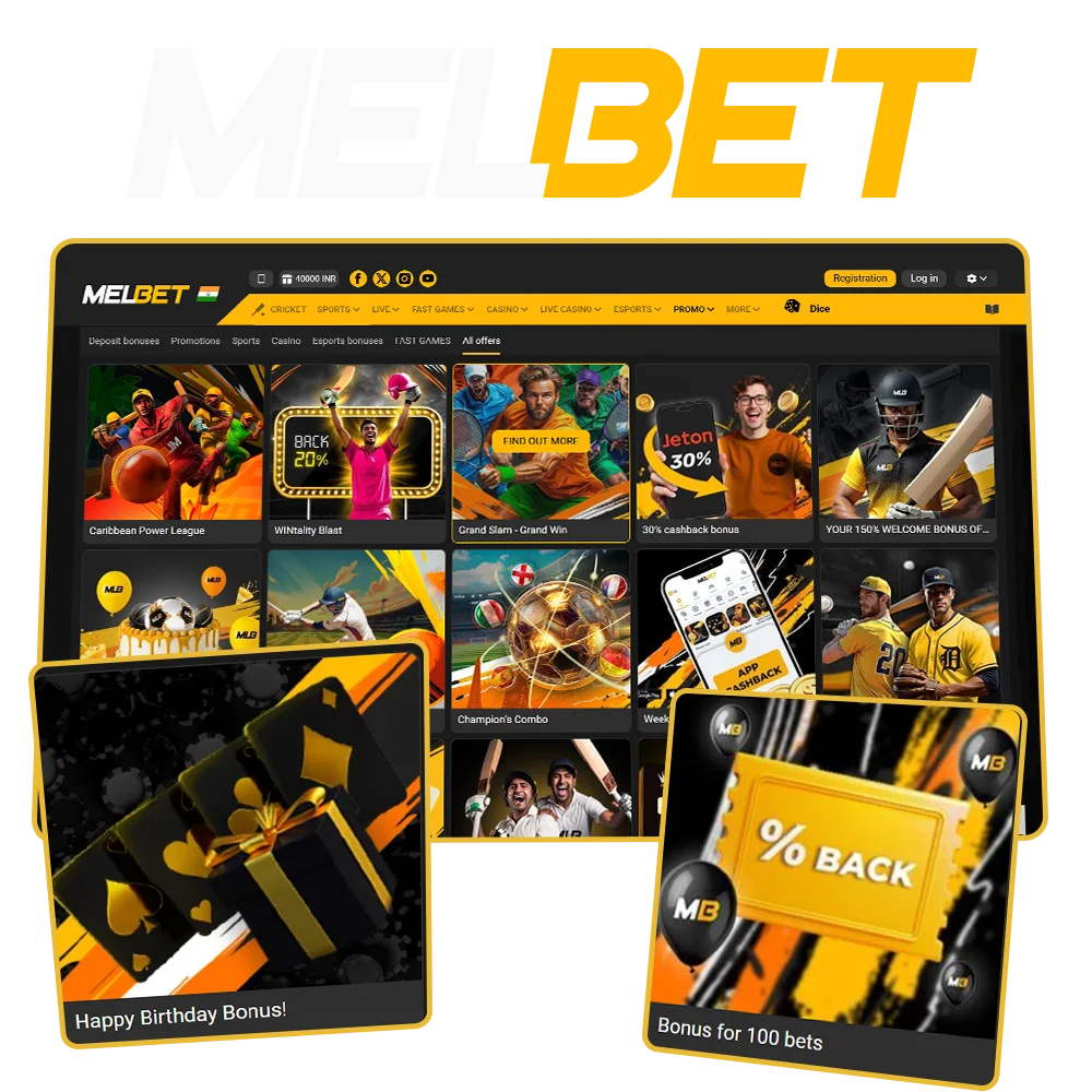 Familiarise yourself with the bonus system from Melbet Casino.